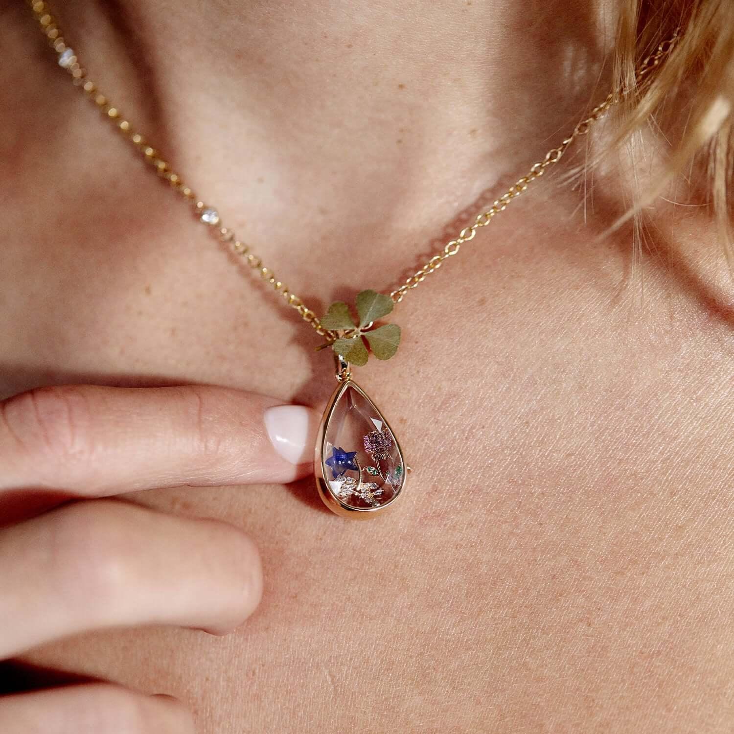 Ocean Heart Locket Necklace