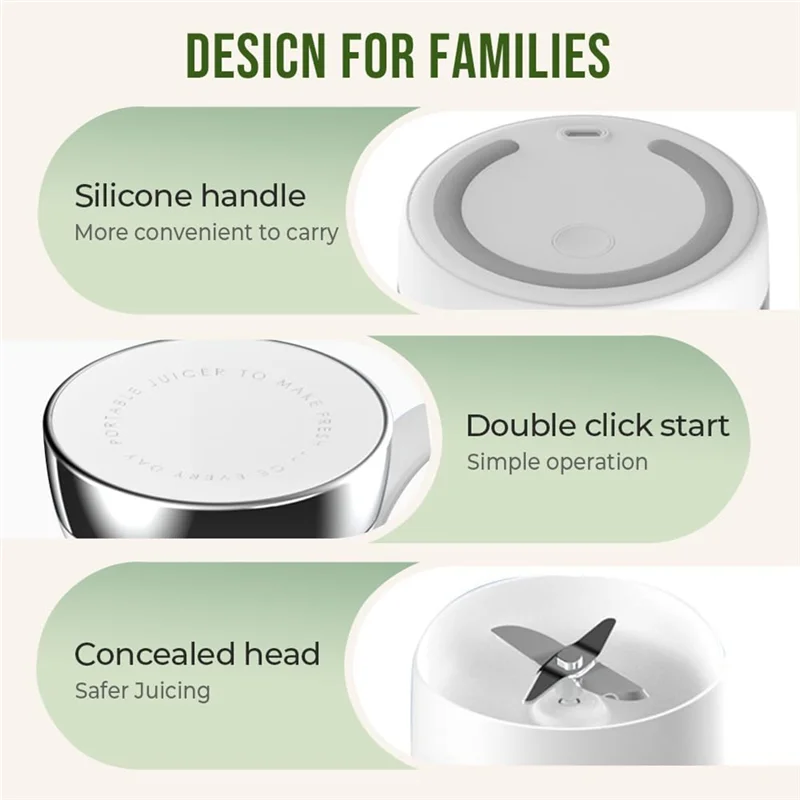 A69X Portable Rechargeable Juicer Cup with Travel Lid