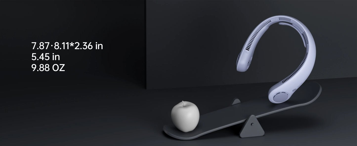 JISULIFE Upgraded Portable Neck Fan – 5000mAh, 5 Speeds, Hands-Free Cooling