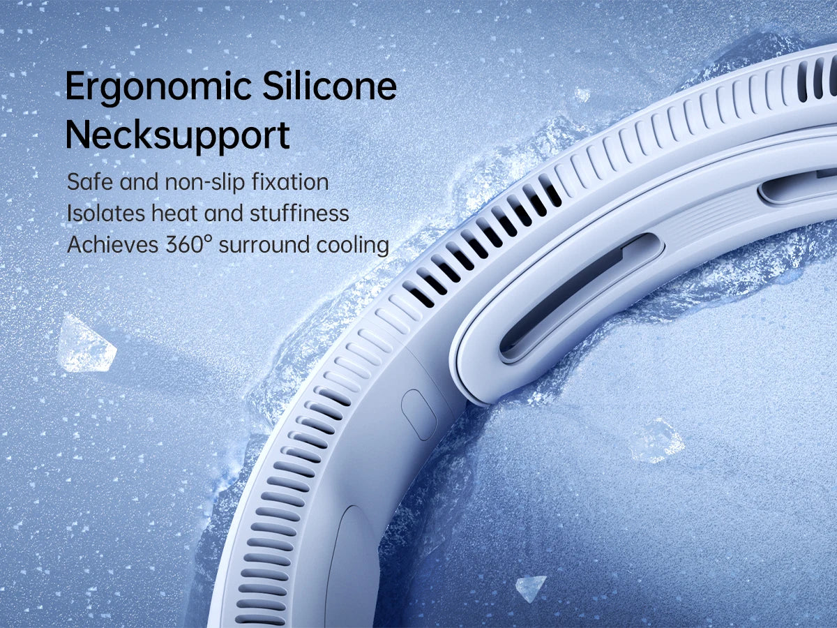 JISULIFE Upgraded Portable Neck Fan – 5000mAh, 5 Speeds, Hands-Free Cooling
