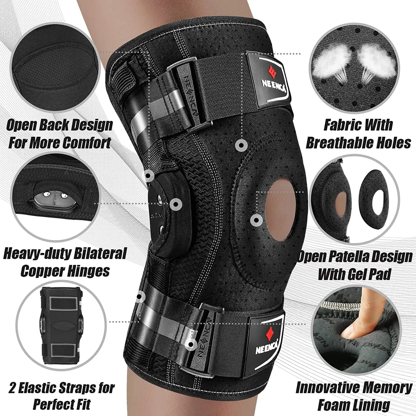 “NEENCA Hinged Knee Brace with Stabilizers”