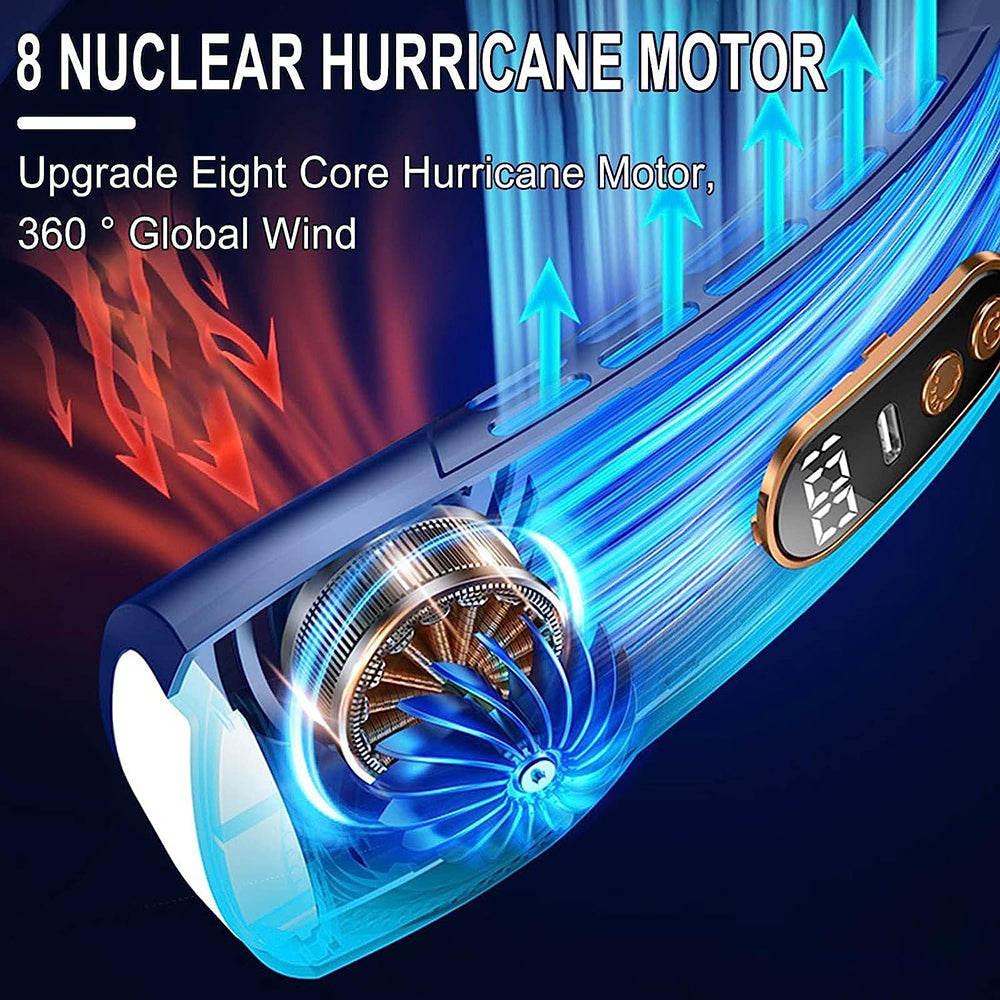 2025 Mini Portable Neck Fan – Bladeless Rechargeable Air Cooler with Display