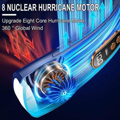 2025 Mini Portable Neck Fan – Bladeless Rechargeable Air Cooler with Display