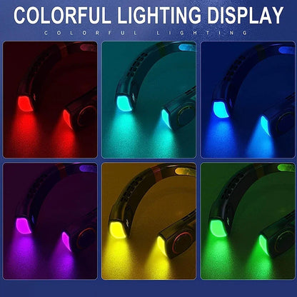 2025 Mini Portable Neck Fan – Bladeless Rechargeable Air Cooler with Display