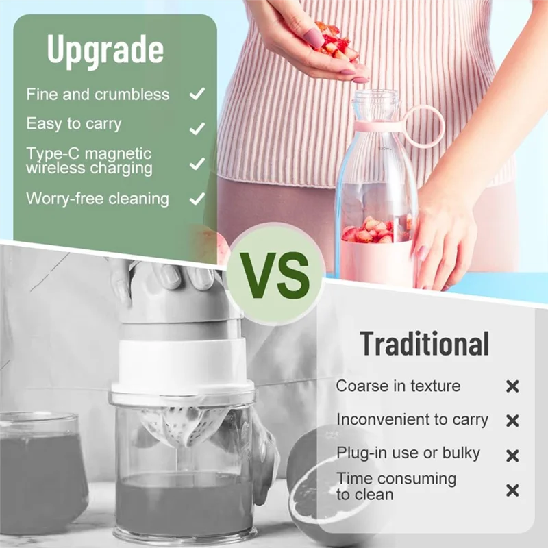 A69X Portable Rechargeable Juicer Cup with Travel Lid