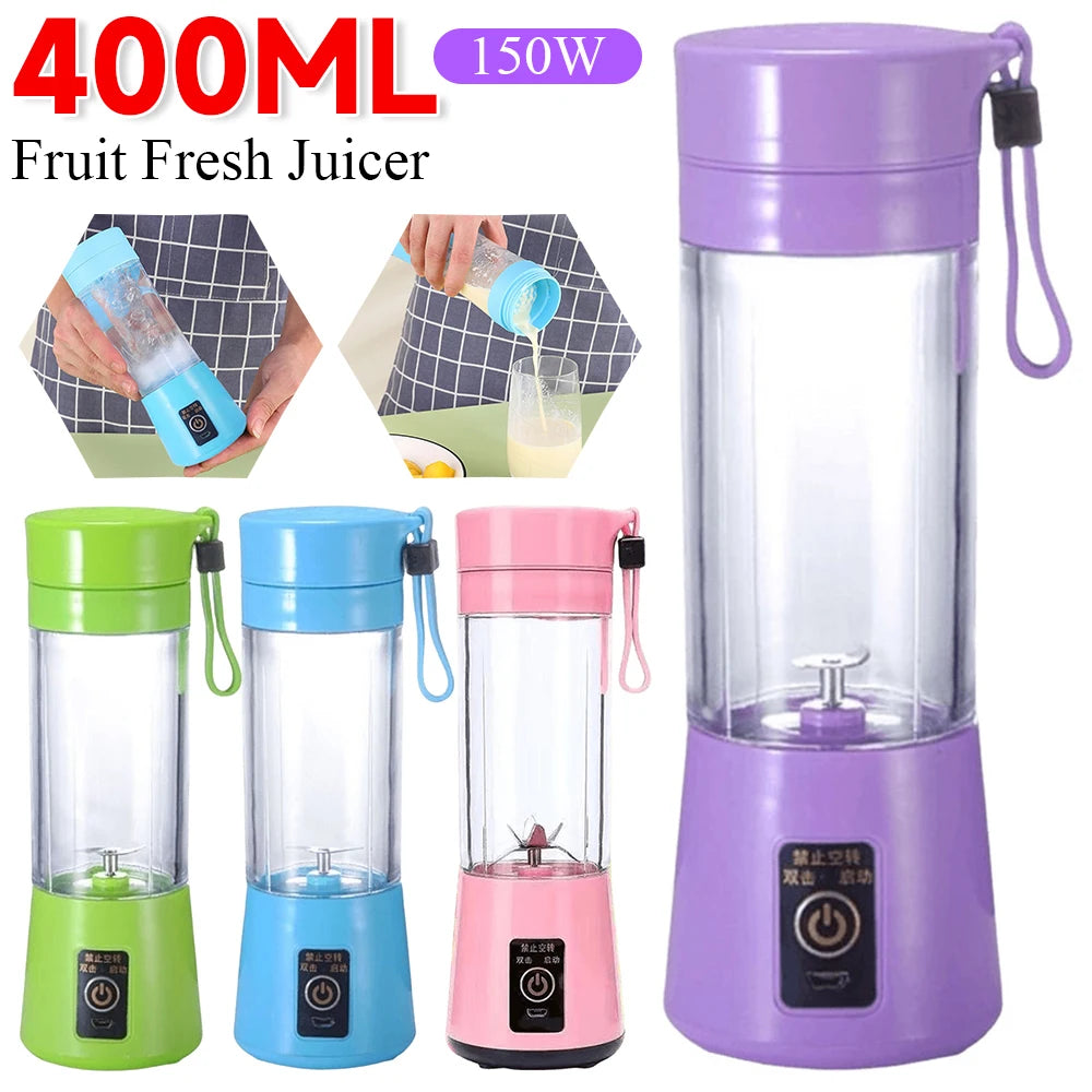 400ml Portable Electric Juicer Cup – USB Rechargeable Blender