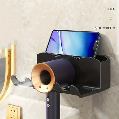 Wall-Mounted Hair Dryer Storage Rack – Non-Drill Bathroom Holder