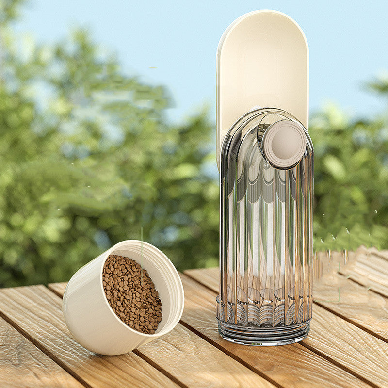 2-in-1 Pet Water & Food Cup – Portable Dog Walking Bottle with Segment Design