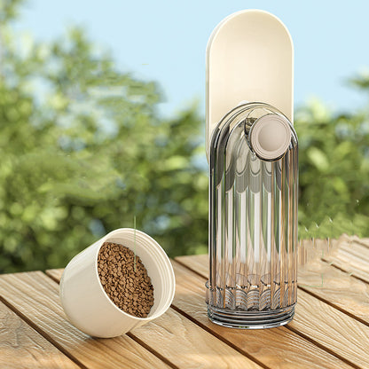 2-in-1 Pet Water & Food Cup – Portable Dog Walking Bottle with Segment Design