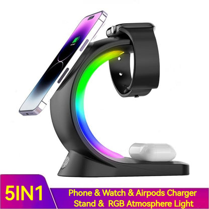 Magnetic Fast Charging Station – 4-in-1 Wireless Charger with Night Light