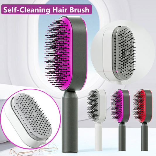 Self-Cleaning Hair Brush with Scalp Massage