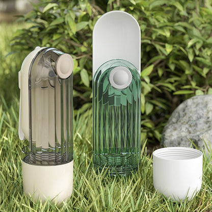 2-in-1 Pet Water & Food Cup – Portable Dog Walking Bottle with Segment Design