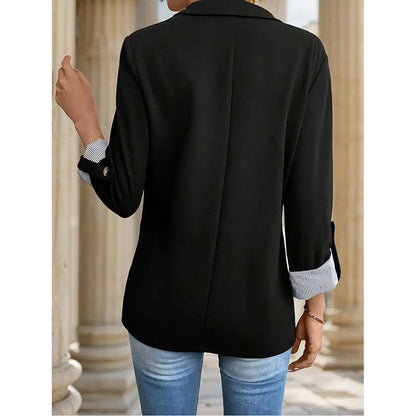Women’s Casual Open Front Blazer – Long Sleeve Office Jacket