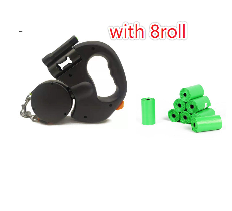 Retractable Dual Dog Leash – Reflective Pet Lead with 360° Swivel & Light