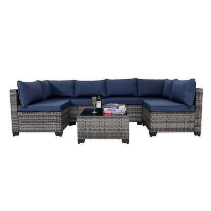 7-Piece Outdoor Rattan Patio Set