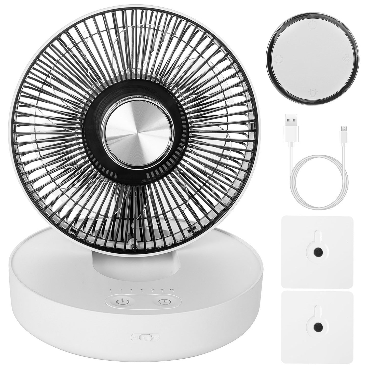 Foldable Rechargeable LED Desk & Wall Fan