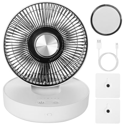 Foldable Rechargeable LED Desk & Wall Fan