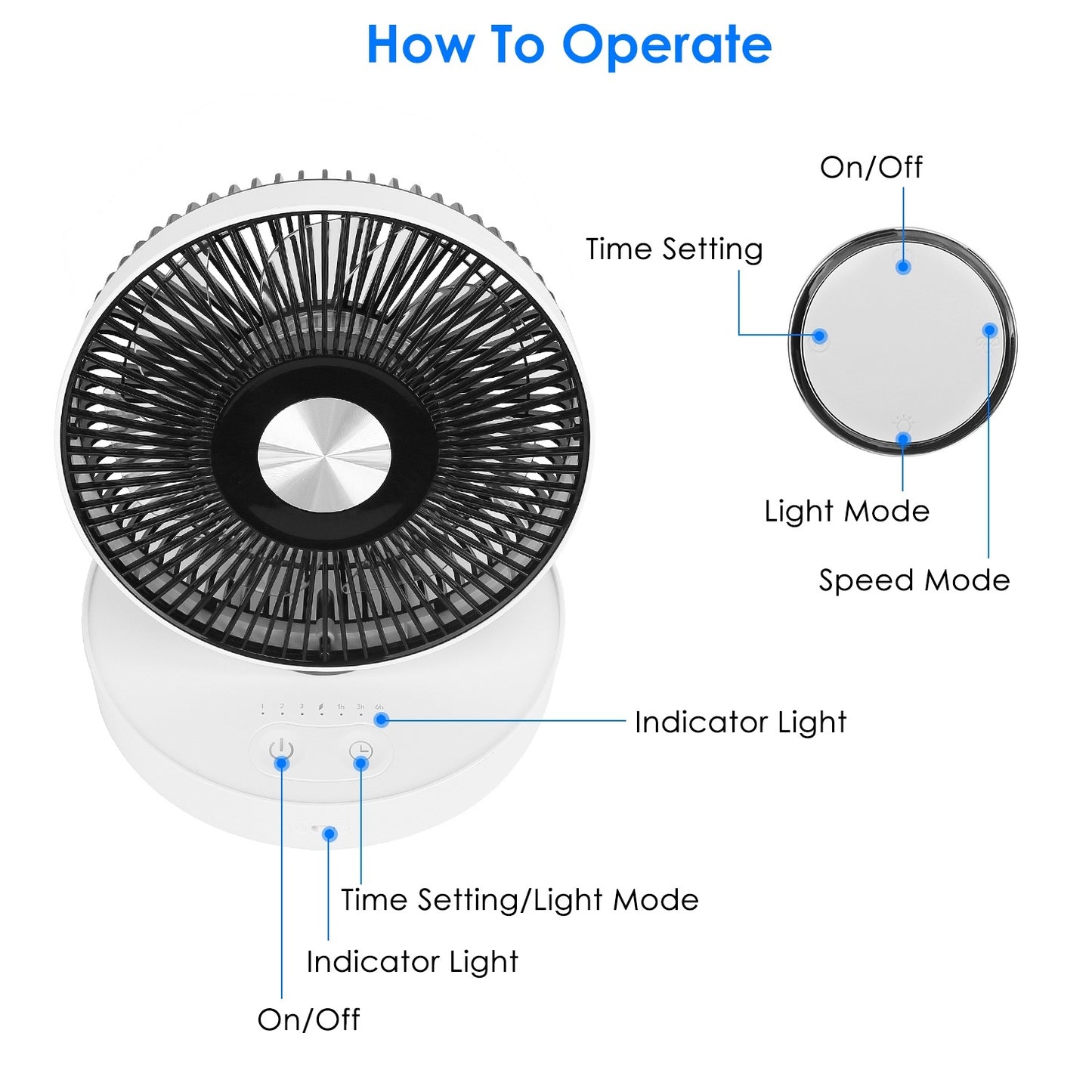 Foldable Rechargeable LED Desk & Wall Fan