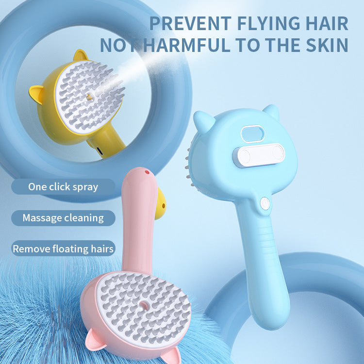 Multifunctional Pet Grooming Brush – Hair Cleaning & Mist Spray