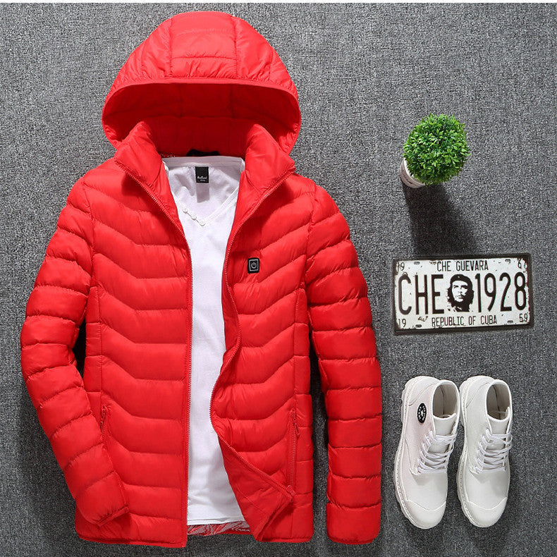Heated USB Electric Jacket – Winter Thermal Cotton Coat for Men